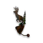 3D metal art running deer coat hook