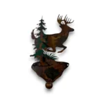 running deer metal coat hook