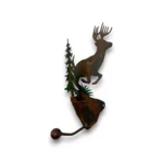 running deer metal art coat hook