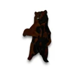 Hand-painted standing bear metal art accent with rustic weathered finish and cabin wildlife decor style.