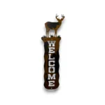 Vertical Welcome Sign with Whitetail