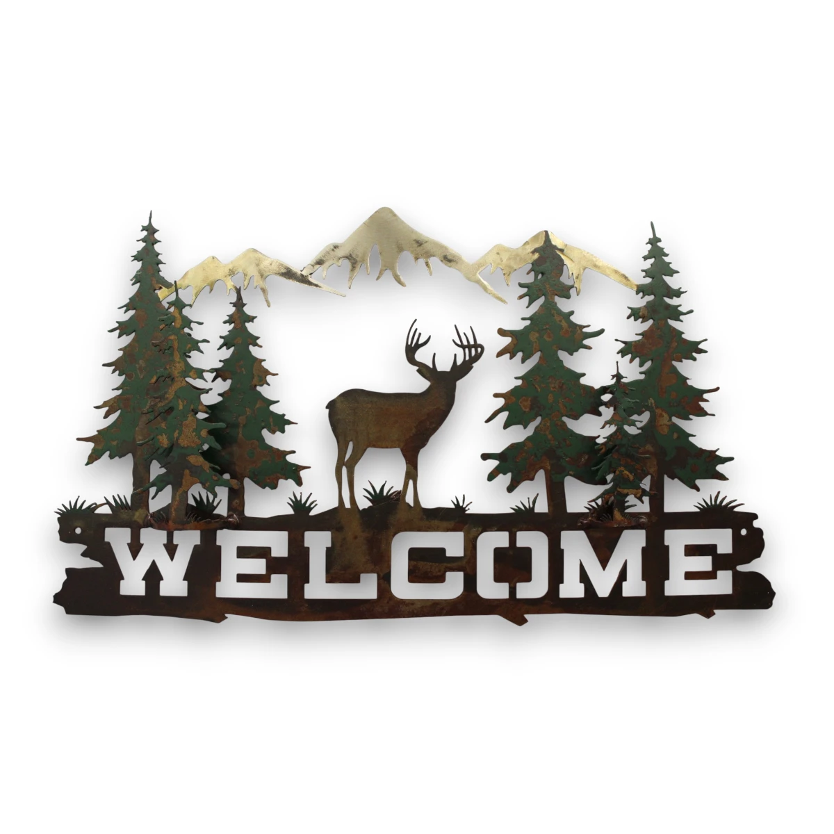 metal-wall-art-design-1314-welcome-scene-whitetail Horizontal Welcome Scene with Whitetail