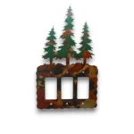Triple Rocker Light Switch Cover with Trees