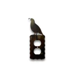 Hand-painted single metal outlet cover with quail accent, rustic weathered finish, and Southwestern western decor style.