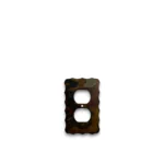 Hand-painted single metal outlet cover with rustic weathered finish, western cabin style, and handcrafted metal decor.